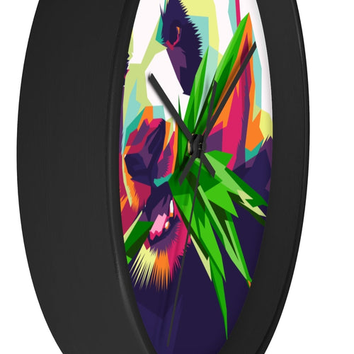 Uniquely You Decorative Wall Clock, Colorful Pop Art Panda - ModernMonaStudio
