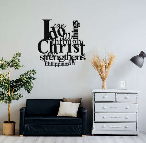 Philippians 4:13 - Metal Wall Art - ModernMonaStudio