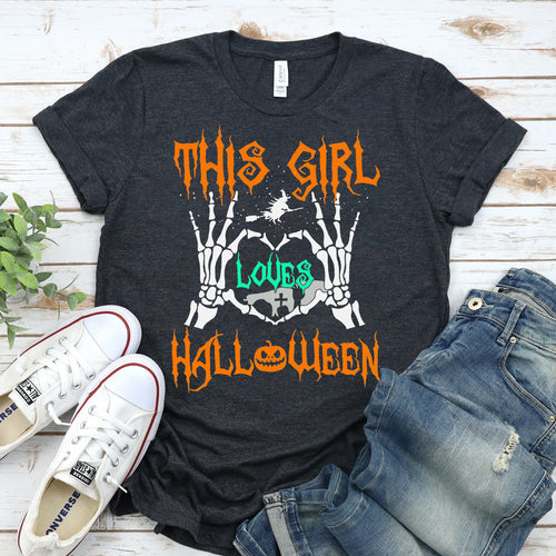 This Girls Loves Halloween T-shirt - ModernMonaStudio