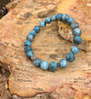 Blue Apatite Stretch Bracelet! Natural Gemstone Bracelet! - ModernMonaStudio