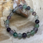 Rainbow Fluorite Stretch Bracelet! Natural & Handmade Jewelry! - ModernMonaStudio