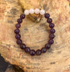 Amethyst & Rose Quartz Stretch Bracelet! Natural Crystals! - ModernMonaStudio