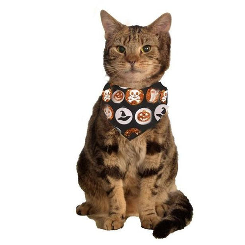 Glitter Halloween Cat Bandana - ModernMonaStudio