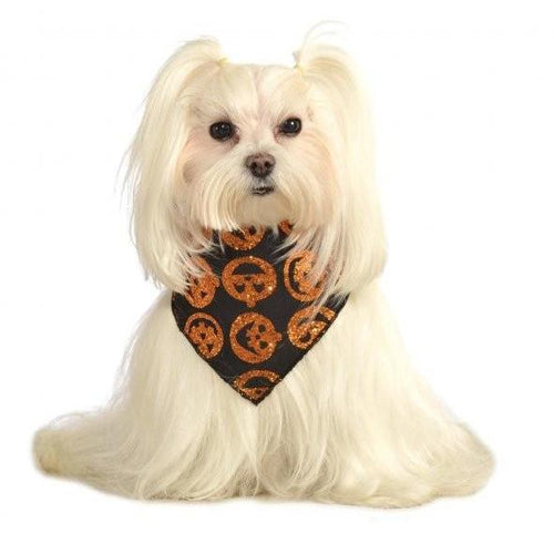 Glitter Pumpkin Pet Bandana - ModernMonaStudio