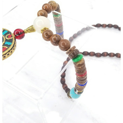 Elephant Bead Necklace with Elephant Charm - Strength and Resilience Necklace - Unisex