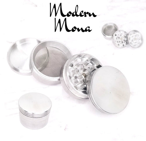 Choose Size - Silver Grinder - Herb Grinder - Tea Grinder - Pill Grinder - Leaf Grinder - Spice Grinder - Weed Grinder - 4 Pieces