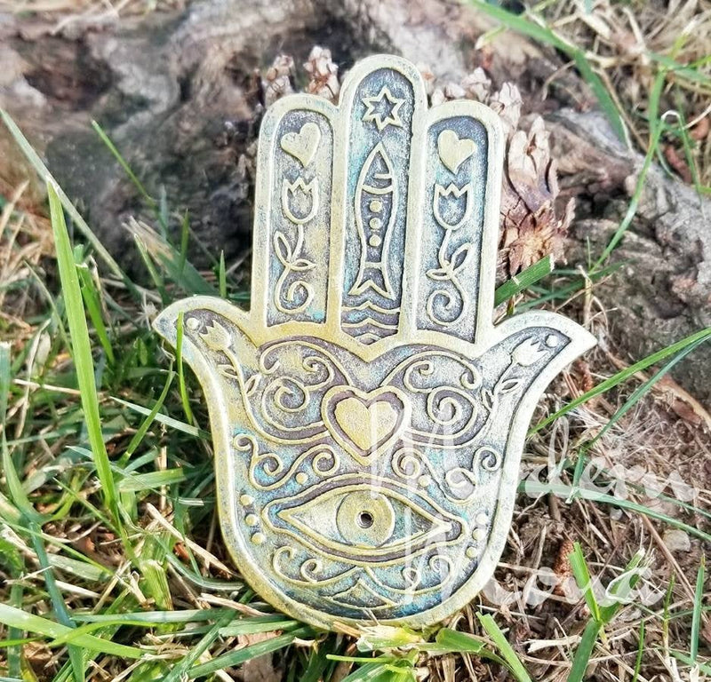 Golden Hamsa Hand Novelty Cone Burner - ModernMonaStudio