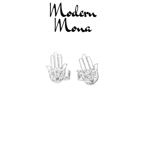 Hamsa Hand Earrings - Hamsa Hand Jewelry - Hamsa Gifts - Hamsa Novelty - Free Spirit - ModernMonaStudio