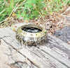 Black Brass Round Charcoal Burner with Brass Screen,  Smudge Burn Tray - Incense Burner - Resin Incense Burner - Charcoal Incense Burner