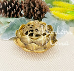 Golden Metal Lotus Flower Incense Burner, Lotus Charcoal Burner - Heavy Duty - ModernMonaStudio