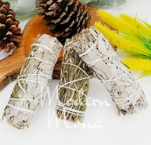 Rosemary Smudge and White Sage Smudge, Rosemary & Sage Smudging Wand 