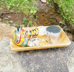 Acacia Wood Tray, Serving Tray, Petite Wood Rolling Herb Tray, Herb Tray - ModernMonaStudio