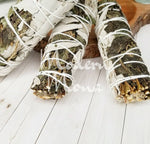Peppermint and White Sage Smudge Smudging Wand - Combo Smudge with Peppermint - ModernMonaStudio