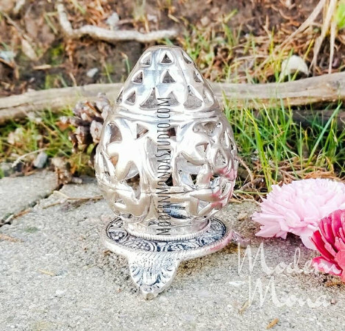 Oval Cone Incense with  Burner - Tibetan Burner - Reiki Incense Burner - Decorative Incense Holders - Yoga Studio Cone Burner