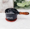 Petite Cast Iron Pot, Smudge Bowl with Wood Handle - Incense Smudge Bowl - Smudge Drum - Smudging Small Cauldron - Cast Iron Herb Bowl - ModernMonaStudio