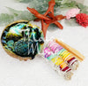 Smudge Cleansing Kit with Large Abalone Shell and Rosewood Stand, 7 Chakra Smudge with Palo Santo in a Box