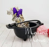 3" Cast Iron Cauldron Smudge Bowl with Handle - Incense Smudge Bowl -  Cast Iron Herb Bowl - ModernMonaStudio