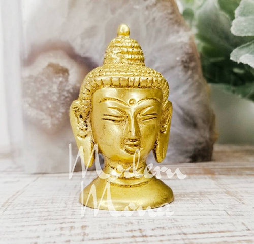 Brass Buddha Head Statue - Buddha Statue - Buddha Head - Buddha Head Novelty - Buddhist Statue - Buddha Statue in Brass
