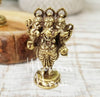 Three-headed Ganesha, Mini Trimukhi Ganpati, Brass Statue, Lord Ganesh Brass Statue, Dancing Lord Ganesh, Three-headed Ganesha - 1.5" Tall
