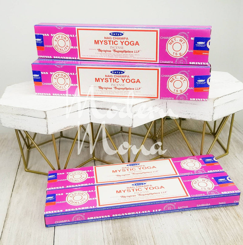 Satya Mystic Yoga Nag Champa - Original Pink Box Incense Sticks (15 Gram Box), Mystic Yoga