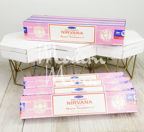 Satya Nirvana Nag Champa - Original Pink Box Incense Sticks (15 Gram Box), Nirvana Incense Sticks