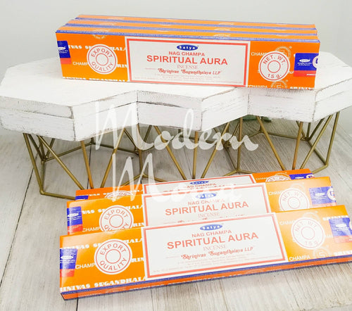 Satya Spiritual Aura Nag Champa - Original Orange  Box Incense Sticks (15 Gram Box), Incense Sticks, Spiritual Aura