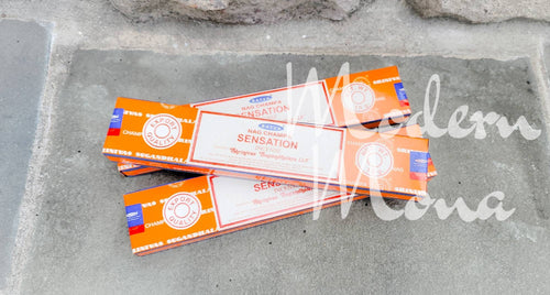 Satya Sensation Nag Champa - Original Orange  Box Incense Sticks (15 Gram Box), Incense Sticks, Sensation