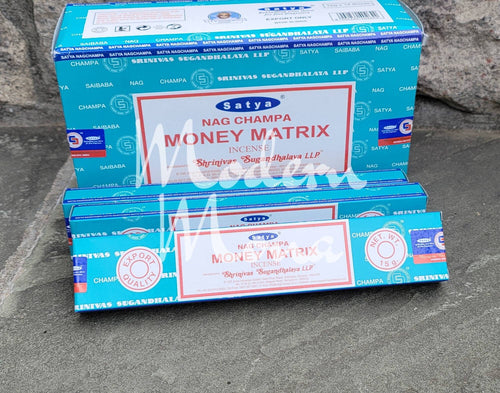 Satya Money Matrix Nag Champa - Original Aqua Box Incense Sticks (15 Gram Box), Incense Sticks, Money Matrix