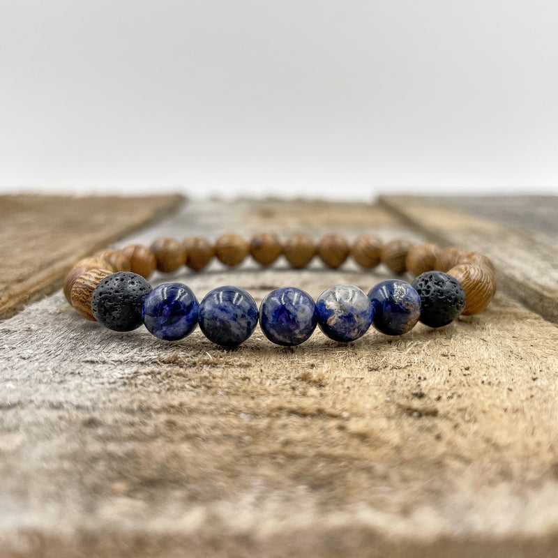 Kingston - Blue Sodalite & Zebrawood - ModernMonaStudio