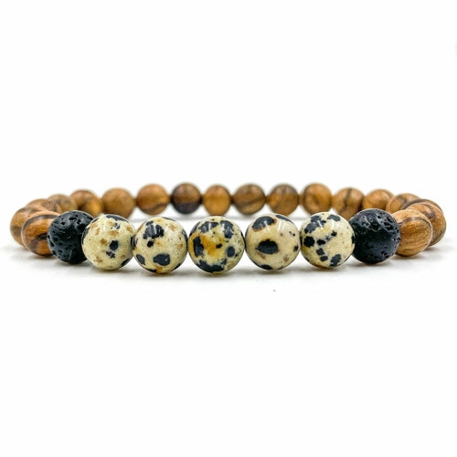 Kingston - Dalmatian Jasper & Light Sandalwood - ModernMonaStudio