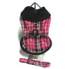 Pink Plaid Classic Pet Coat Harness with Matching Leash - ModernMonaStudio