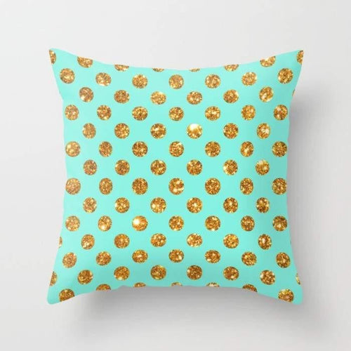 Chic Gold Glitter Polka Dots Pattern Cushion/Pillow - ModernMonaStudio
