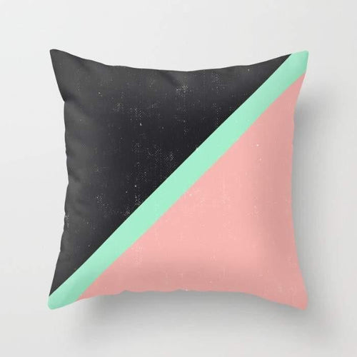 Girly Pink Mint Green Modern Color Block Black - ModernMonaStudio