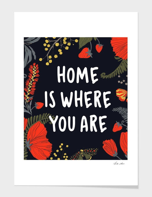 Home is where you are  Cushion/Pillow - ModernMonaStudio