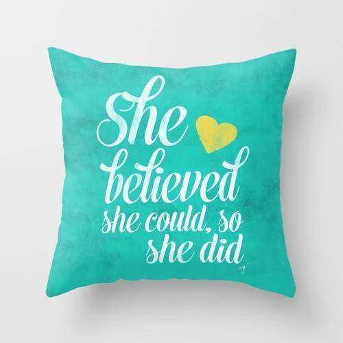 She believed and she did Cushion/Pillow - ModernMonaStudio