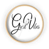 Uniquely You Wall Clock, Great Vibes Black and White Print - ModernMonaStudio