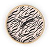 Uniquely You Wall Clock, Pink Zebra Striped Print - ModernMonaStudio