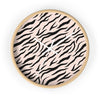 Uniquely You Wall Clock, Pink Zebra Striped Print - ModernMonaStudio